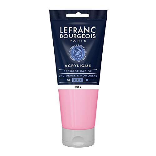 Lefranc Bourgeois 300435 Fine Acrylfarbe - Rosa, 200ml Tube, cremige Acrylfarbe auf Wasserbasis, schnell trocknend, lichtecht, wasserfest von Lefranc Bourgeois