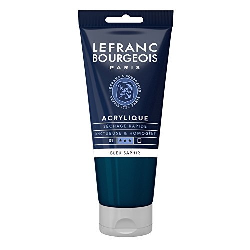 Lefranc Bourgeois 300446 Fine Acrylfarbe - Saphirblau, 80ml Tube, cremige Acrylfarbe auf Wasserbasis, schnell trocknend, lichtecht, wasserfest von Lefranc Bourgeois