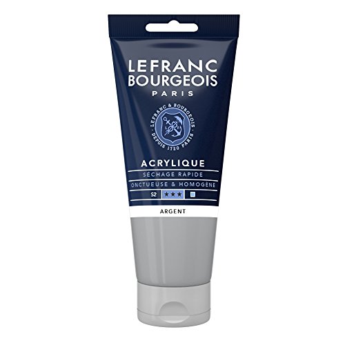 Lefranc Bourgeois 300449 Fine Acrylfarbe - Silber, 80ml Tube, cremige Acrylfarbe auf Wasserbasis, schnell trocknend, lichtecht, wasserfest von Lefranc Bourgeois