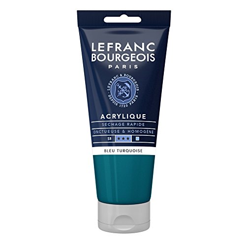 Lefranc Bourgeois 300457 Fine Acrylfarbe - Türkisblau, 80ml Tube, cremige Acrylfarbe auf Wasserbasis, schnell trocknend, lichtecht, wasserfest von Lefranc Bourgeois