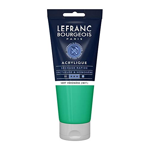 Lefranc Bourgeois 300463 Fine Acrylfarbe - Veronesergrün Farbton, 200ml Tube, cremige Acrylfarbe auf Wasserbasis, schnell trocknend, lichtecht, wasserfest von Lefranc Bourgeois