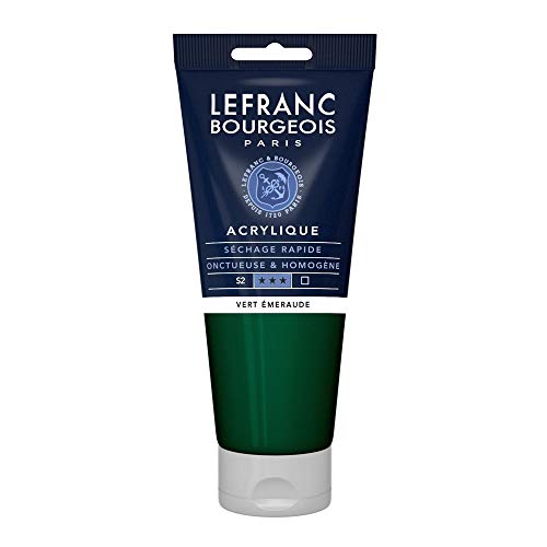 Lefranc Bourgeois 300469 Fine Acrylfarbe - Chromoxydgrün Feurig, 200ml Tube, cremige Acrylfarbe auf Wasserbasis, schnell trocknend, lichtecht, wasserfest von Lefranc Bourgeois