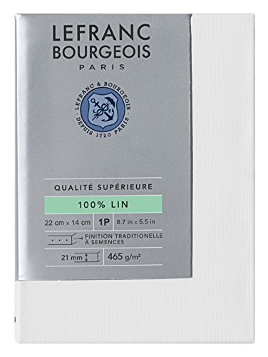 Lefranc Bourgeois 111214 Keilrahmen aus 100% Leinen in Premium Qualität, gebrauchsfertig Grundiert mit Titandioxid Gesso, seitlich genagelt auf massivem Kiefernholz - 1P von Lefranc Bourgeois