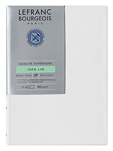 Lefranc & Bourgeois 111217 Keilrahmen aus 100% Leinen in Premium Qualität, gebrauchsfertig Grundiert mit Titandioxid Gesso, seitlich genagelt auf massivem Kiefernholz - 2P von Lefranc & Bourgeois