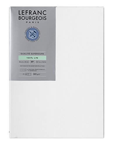 Lefranc Bourgeois 111227 Keilrahmen aus 100% Leinen in Premium Qualität, gebrauchsfertig Grundiert mit Titandioxid Gesso, seitlich genagelt auf massivem Kiefernholz - 8P von Lefranc Bourgeois