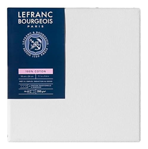 Lefranc Bourgeois 111128 Keilrahmen Serie - Klassisch, 100 % Baumwolle, 350g/m², Archivqualität, säurefrei für erhöhte Haltbarkeit, grundiert - 18x24cm von Lefranc Bourgeois