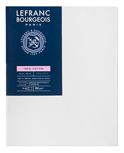 Lefranc Bourgeois 111139 Keilrahmen Serie - Klassisch, 100 % Baumwolle, 350g/m², Archivqualität, säurefrei für erhöhte Haltbarkeit, grundiert - 30x40cm von Lefranc Bourgeois