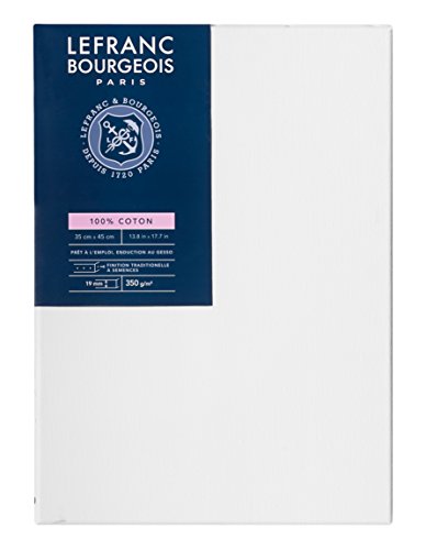 Lefranc & Bourgeois 111141 Keilrahmen Serie - Klassisch, 100 % Baumwolle, 350g/m², Archivqualität, säurefrei für erhöhte Haltbarkeit, grundiert - 35x45cm von Lefranc Bourgeois