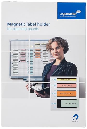 Legamaster 7-450200 Magnetische Etikettenträger für Whiteboards, 63 Stück, 15 x 60 mm, schwarz von Legamaster