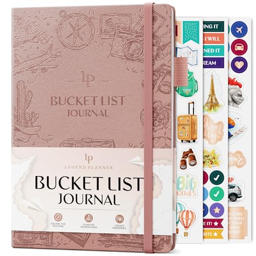 Legend Bucket List Journal – Das ultimative Notizbuch zum Planen von Abenteuern, Reisen, Zielen & Erlebnissen – Bucketlist-Buch für Paare (Roségold) von Legend Planner