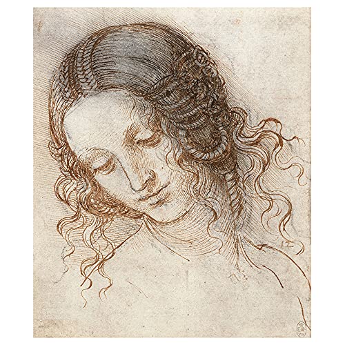 Legendarte - Kunstdruck auf Leinwand - Kopf Von Leda - Leonardo Da Vinci - Wanddeko, Canvas cm. 50x60 von Legendarte