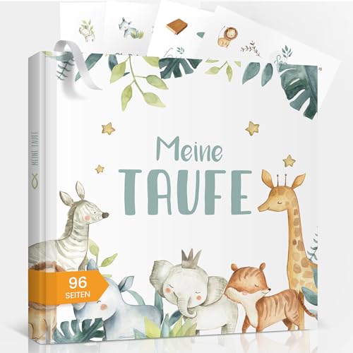 Gästebuch Meine Taufe Taufgeschenk für Jungen Mädchen, Patenkind Geschenk zur Taufe Deko,Taufbuch mit Sticker Taufalbum hochwertiges Erinnerungsbuch,96 Innenseiten für Glückwünsche, Fotos,Taufandenken von Legezon