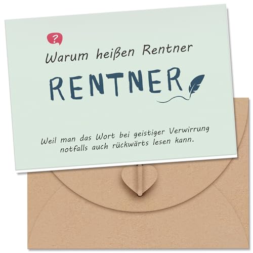 Premium Abschiedskarte Kollegen Klappkarte personalisiert Karte Ruhestand mit Umschlag aus Kraftpapier - Rente Karte Grußkarte Ruhestand Abschiedsgeschenk Kollegen Rente Mann Frau Freunde(12x17cm) von Legezon