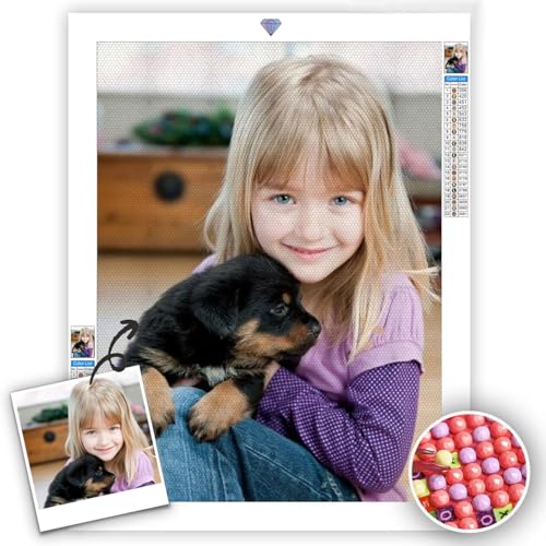 Lehaha Diamond Painting Eigenes Foto Bilder,Benutzerdefinierte 5d Diamond Painting Erwachsene/Kinder Set,Personalisiert Diamond Painting Katze Tiere Pferd Blumen Anime,Runder Bohrer(30x40cm) von Lehaha