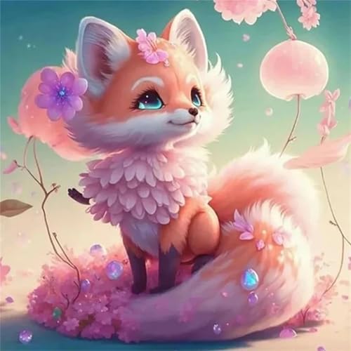 Lehaha Diamond Painting Erwachsene Kinder,Stitch Diamant Painting Set Bilder für Anime Katze,Deko Crystal Art Geschenke,Fuchs(30x30cm) von Lehaha