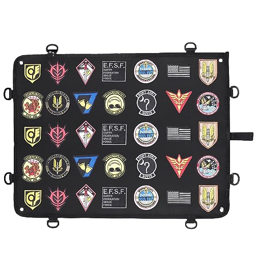 Patches Klett Wand, Tarn Klett Wand, Kletttafel Patch Wand Taktisches Militär Klettverschluss Patchbrett zum Aufhängen für Militär Patch Aufhängung Mit Ösen (Schwarz, 48.5 x 62.5 cm) von Leikurvo