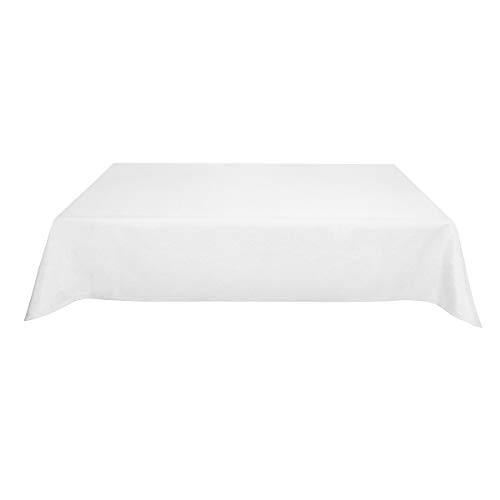 Tischdecke Leinenoptik Leinen Lotuseffekt Wasserabweisend Lotus Eckig 110x110 cm Weiss von Leinen-Optik-Kollektion