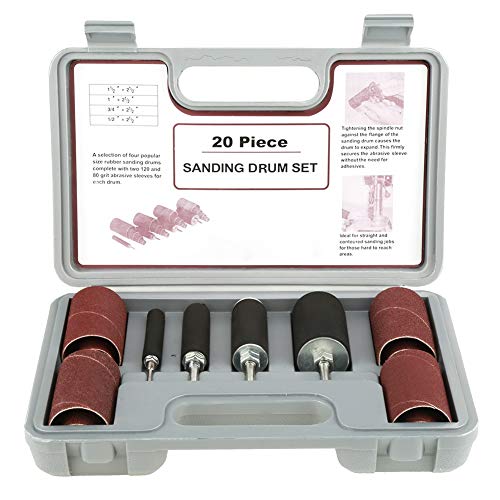 Trommelschleifer, Gummi Schleif Drum Set, Trommelschleifer Tool Kit, 20pcs Spindelschleif Drum Kit Sander Tool Kit Set mit Etui für Bohrmaschine von Leinggg