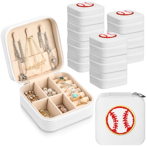 Leinuosen 12 Stück Chenille-Baseball-Schmuckkoffer für Frauen, Geburtstagsgeschenke für Baseball-Liebhaber, Schmuckschatulle für Baseball-Teams von Leinuosen