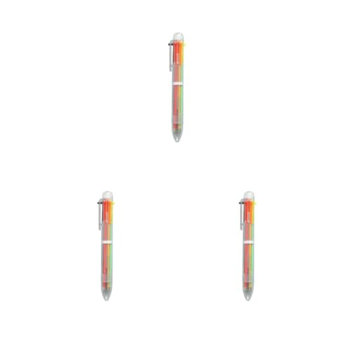 3er-Set mehrfarbiger Kugelschreiber, tragbar, verstellbar, 0,5 mm, Ersatz, Schule, Büro, Studenten, Lehrer, Schreibwaren von Leisurealeaneag