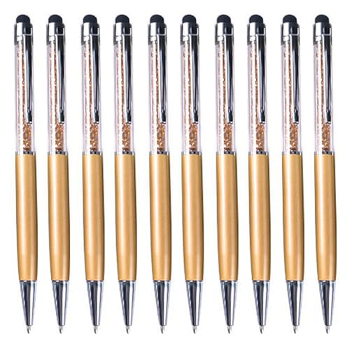 Leisurealeaneag 10 Stück Stylus Touch Pens Kugelschreiber Schule Unterschrift Prop Student Schreibwerkzeug für Haushalt Büro Zubehör Gold von Leisurealeaneag