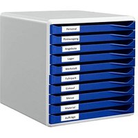 LEITZ Schubladenbox Formular-Set  blau 52810035, DIN A4 mit 10 Schubladen von Leitz