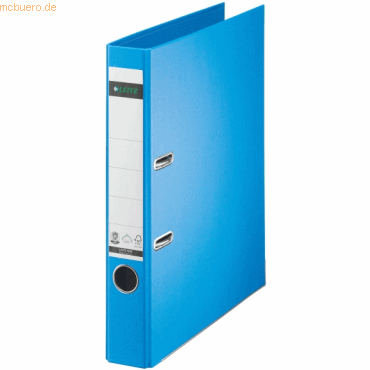 Leitz Ordner Pappe A4 180 Grad 50mm hellblau von Leitz