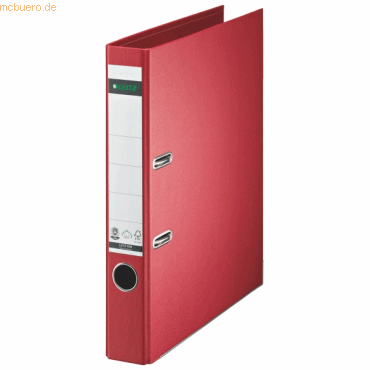 Leitz Ordner Pappe A4 180 Grad 50mm rot von Leitz