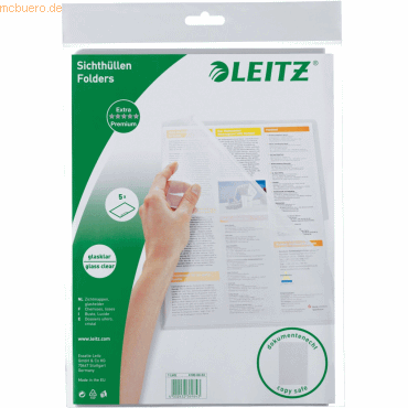 Leitz Sichthüllen A4 150my farblos VE=5 Stück von Leitz