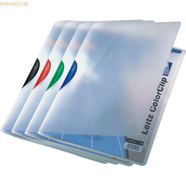 6 x Leitz Cliphefter ColorClip A4 ca. 30 Blatt farbig sortiert von Leitz