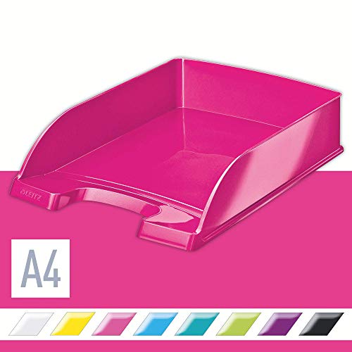 Briefablage Plus Wow A4 aus schlagfestem Polystyrol, Farbe: Pink Metallic von Leitz