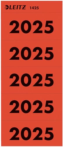 Inhaltsschild 2025 Leitz, selbstklebend, 100 Stück, rot von Leitz