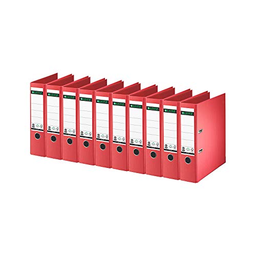 LEITZ® Ordner 1007/1008, DIN A4, Rückenbreite 52 oder 80 mm rot 10 80 von Leitz