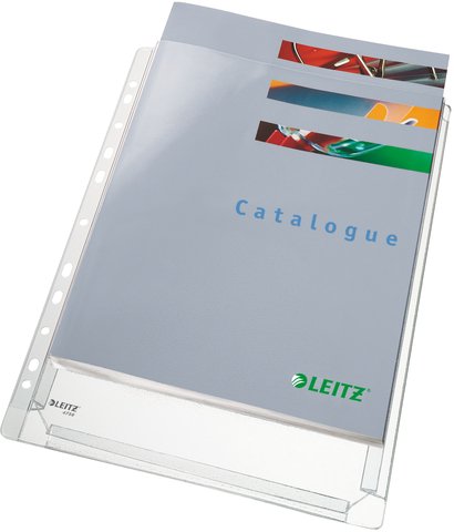 LEITZ® Prospekthülle Maxi Standard, PVC-Weichfolie, oben offen, Eurolochung, A4 (5 Stück), Sie erhalten 1 Packung á 5 Stück von Leitz