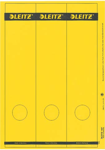 LEITZ® Rückenschild, auf A4-Bogen, selbstklebend, Papier, breit/lang, 61 x 285 mm, gelb (75 Stück), Sie erhalten 1 Packung á 75 Stück von Leitz