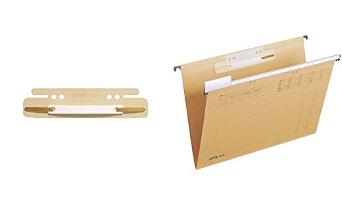 LEITZ Einsteck-Heftstreifen, 38 x 158 mm, PVC, sand, Sie erhalten 1 Packung, Packungsinhalt: 25 Stück von Leitz