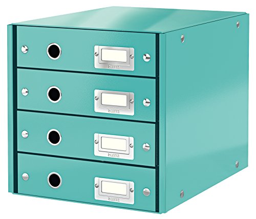 Leitz, Schubladenbox, Eisblau, 4 Schubladen, A4, Click & Store, 60490051 von Leitz