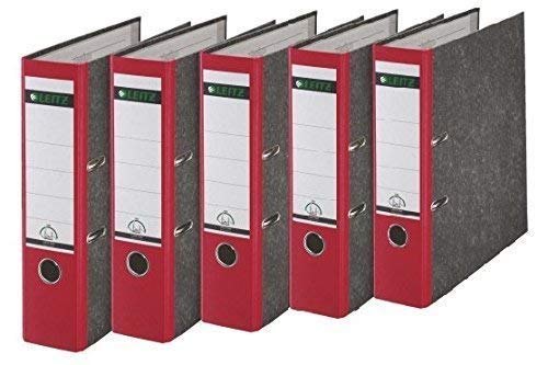 Leitz hochwertiger Ordner 180°, breit | 5er Pack, rot, 1 von Leitz