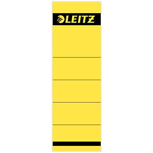 Leitz 1642 Rückenschilder für Standard-Ordner, selbstklebend, kurz, breit (Gelb, 30 Stück) von Leitz