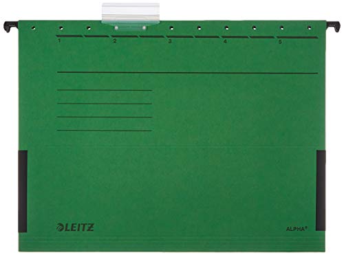 Leitz 19863055 Hängetasche Alpha , seitlich mit Fröschen, Colorspankarton, 5 Stück, grün von Leitz