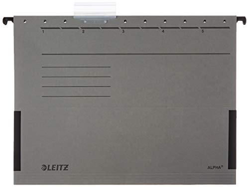 Leitz 19863085 Hängetasche Alpha , seitlich mit Fröschen, Colorspankarton, 5 Stück, grau von Leitz