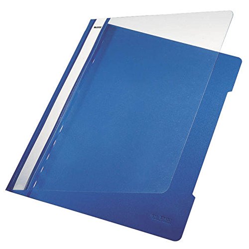 Leitz 4191 Heftmappe für Dokumente, PVC, Standard, mit transparentem Deckel blau von Leitz