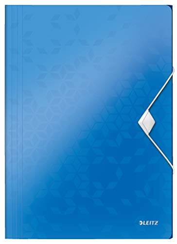 Leitz 45990036 Eckspannermappe wow, A4, PP, blau metallic, 1 Stück von Leitz