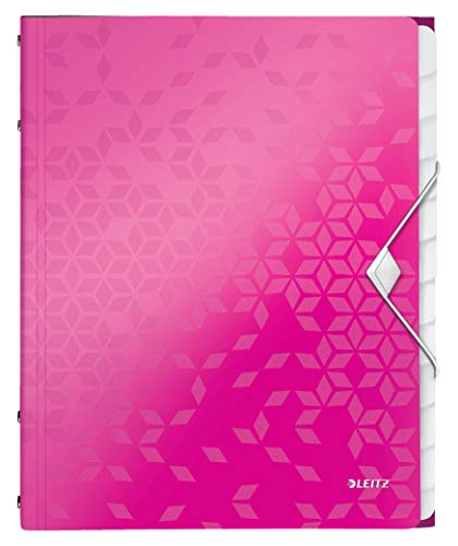 Leitz 46340023 Ordnungsmappe WOW, 12 Fächer, PP, pink metalllic von Leitz