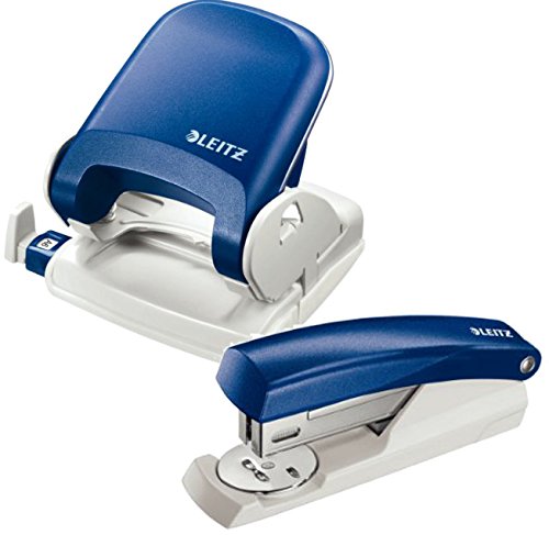 Leitz 5005 NeXXt Series Bürolocher für bis zu 25 Blatt + Heftgerät 5501 blau bis zu 25 Blatt Heftleistung von Leitz