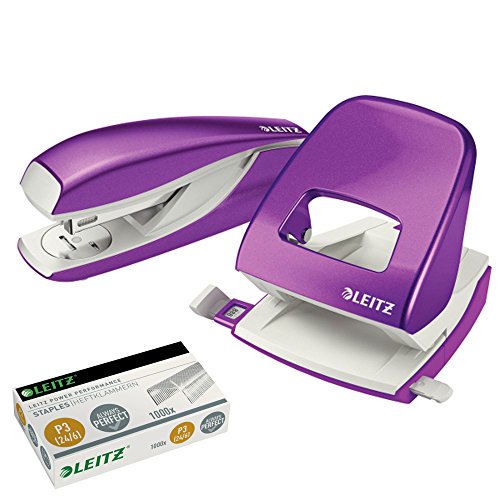 Leitz 5008 NeXXt Series Bürolocher, Metall, bis zu 30 Blatt (Set │ violett) von Leitz