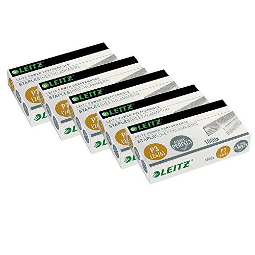 Leitz 55700000 Heftklammer (24/6 mm) 1000 Stück verzinkt (5 Packungen, 24/6mm) von Leitz