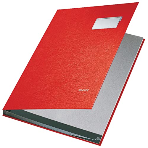 Leitz 57010025 Unterschriftsmappe, 10 Fächer, Überzug PP, rot von Leitz