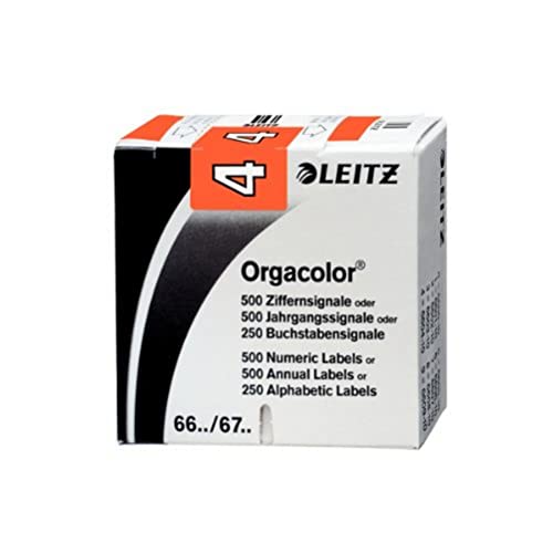 Leitz 66041000 Orgacolor Ziffernsignal 4, 500 Stück, orange von Leitz