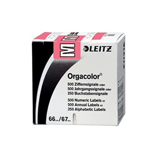 Leitz 66221000 Orgacolor Buchstabensignal M, 250 Stück, rosa von Leitz